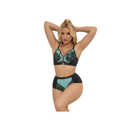 SUBBLIME - 955557 SET REGGISENO IN VERNICE VERDE CON CERNIERA S/M