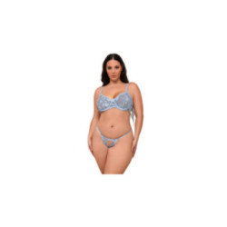SUBBLIME - 957636 COMPLETO REGGISENO E SLIP RICAMATI A FIORI AZZURRO CIELO L/XL