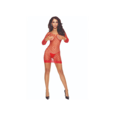 PASSION - BS108 BODYSTOCKING GRID RED