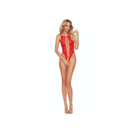 PASSION - BS112 BODYSTOCKING PIZZO ROSSO