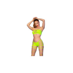 CHILIROSE - CR 4866 SET TOP E SHORTS VERDE NEON S/M