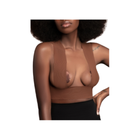 BYE-BRA - NASTRO CORPO 5 M X 6,5 CM + 3 PAIA DI COPRI CAPEZZOLI MARRONE