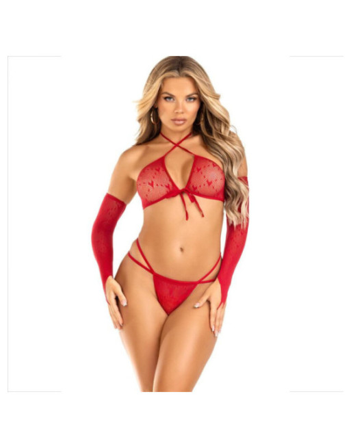 LEG AVENUE - SET 3 PEZZI TOP + PERIZOMA + MANICHE