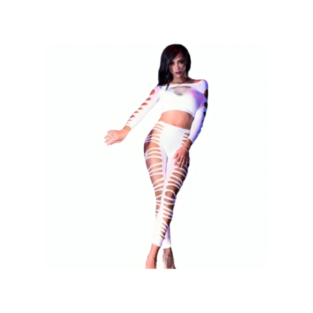 CHILIROSE - CR 3654 TOP E LEGGINS BIANCO S/M