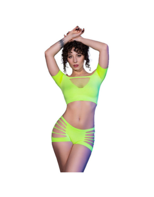 CHILIROSE - CR 4433 TOP E SHORTS VERDE S/M