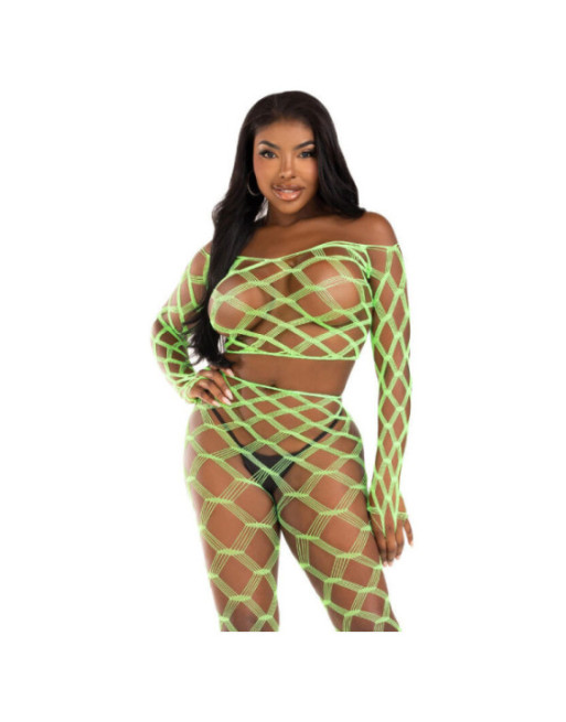 LEG AVENUE - TOP E LEGGINS HARDCORE VERDE
