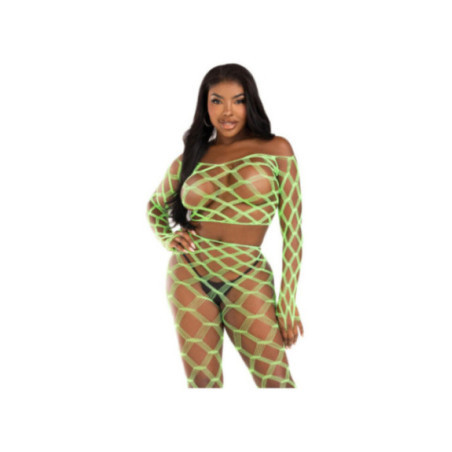 LEG AVENUE - TOP E LEGGINS HARDCORE VERDE