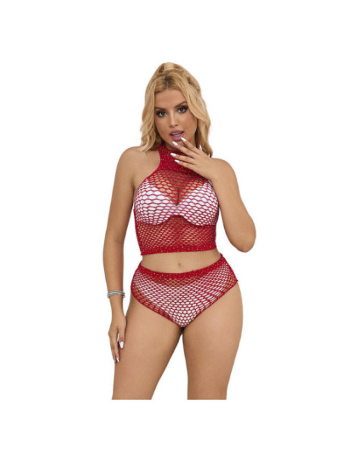 SUBBLIME - 952402 SET RETE CON DIAMANTI ROSA TAGLIA UNICA