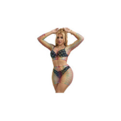 SUBBLIME - 952440 INSIEME A RETE 2 PEZZI MANICA LUNGA ARCOBALENO TAGLIA UNICA