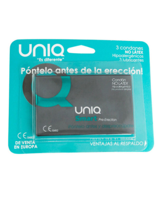 UNIQ - SMART LATEX FREE PRE-ERECTION CONDOMS 3 UNITS