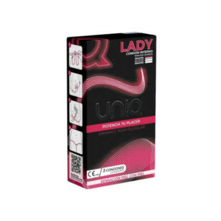 UNIQ - LADY CONDOM PRESERVATIVO FEMMINILE SENZA LATTICE CON CINGHIA DI LEGGENDA 3 UNITÀ