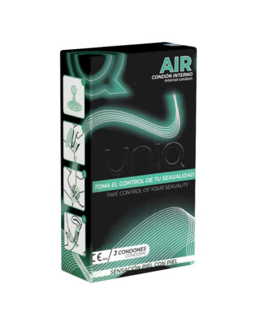 UNIQ - PRESERVATIVO FEMMINILE SENZA LATTICE AIR 3 UNITÀ