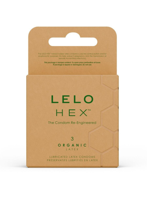 LELO - PRESERVATIVI ORGANICI HEX CONFEZIONE DA 3 UNITÀ