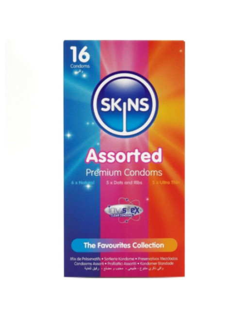 SKINS - CONFEZIONE ASSORTITA DI PREMIUM CONSERVANTI 16 PEZZI