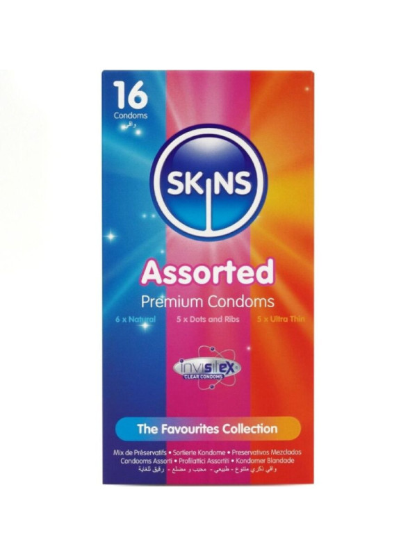 SKINS - CONFEZIONE ASSORTITA DI PREMIUM CONSERVANTI 16 PEZZI