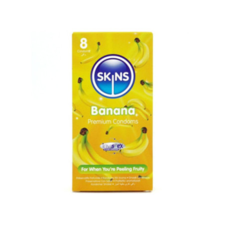 SKINS - PRESERVATIVI BANANA PREMIUM CONFEZIONE DA 8