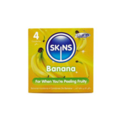 SKINS - PRESERVATIVI BANANA PREMIUM CONFEZIONE DA 4