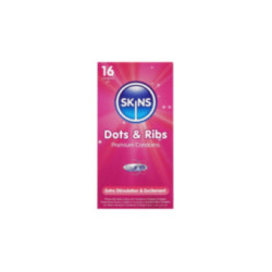 SKINS - DOTS & RIBS PREMIUM CONDOMS CONFEZIONE DA 16