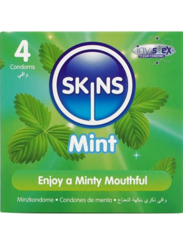 SKINS - PRESERVATIVI PREMIUM ALLA MENTA CONFEZIONE DA 4