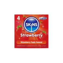 SKINS - PRESERVATIVI PREMIUM ALLA FRAGOLA CONFEZIONE DA 4