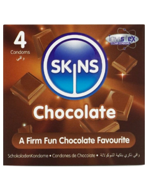 SKINS - PRESERVATIVI PREMIUM AL CIOCCOLATO CONFEZIONE DA 4