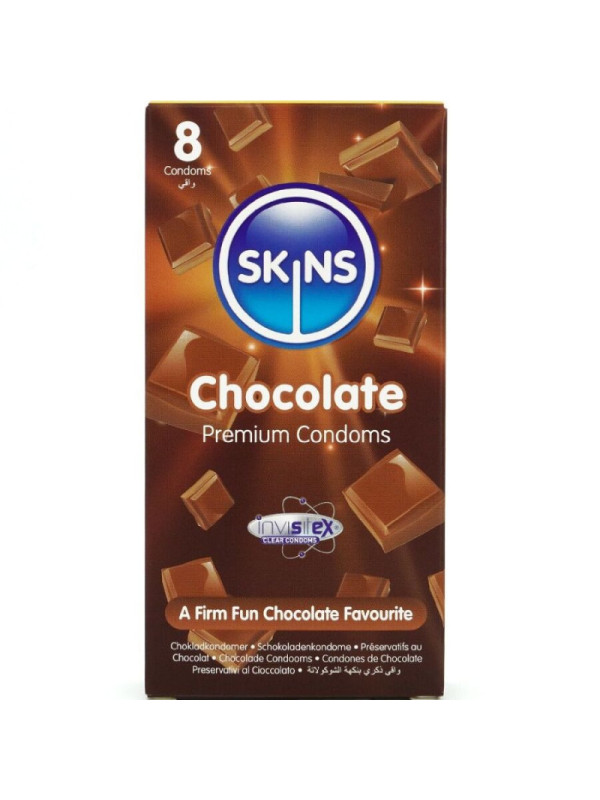 SKINS - PRESERVATIVI PREMIUM AL CIOCCOLATO CONFEZIONE DA 8