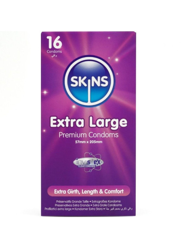 SKINS - PRESERVATIVI EXTRA LARGE PREMIUM CONFEZIONE DA 16