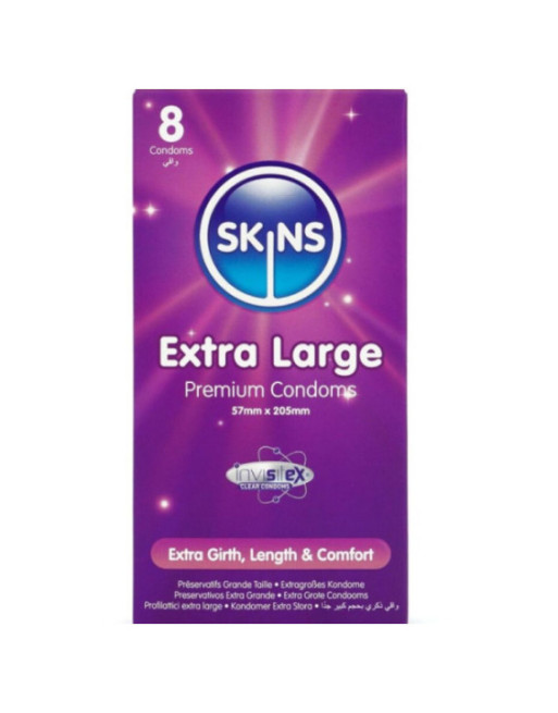 SKINS - PRESERVATIVI EXTRA LARGE PREMIUM CONFEZIONE DA 8
