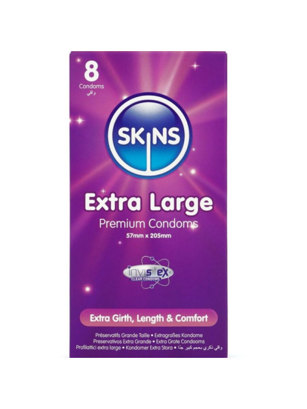 SKINS - PRESERVATIVI EXTRA LARGE PREMIUM CONFEZIONE DA 8