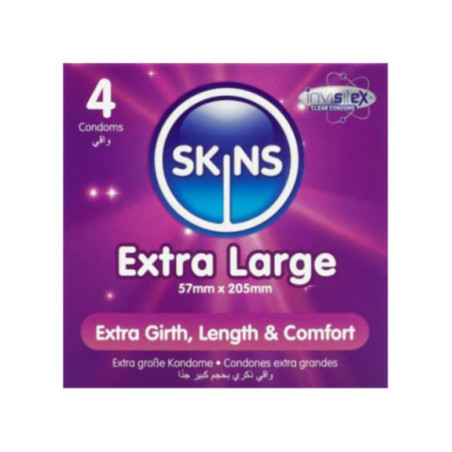 SKINS - PRESERVATIVI EXTRA LARGE PREMIUM CONFEZIONE DA 4