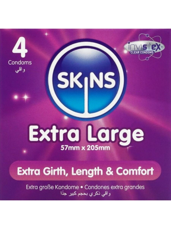 SKINS - PRESERVATIVI EXTRA LARGE PREMIUM CONFEZIONE DA 4