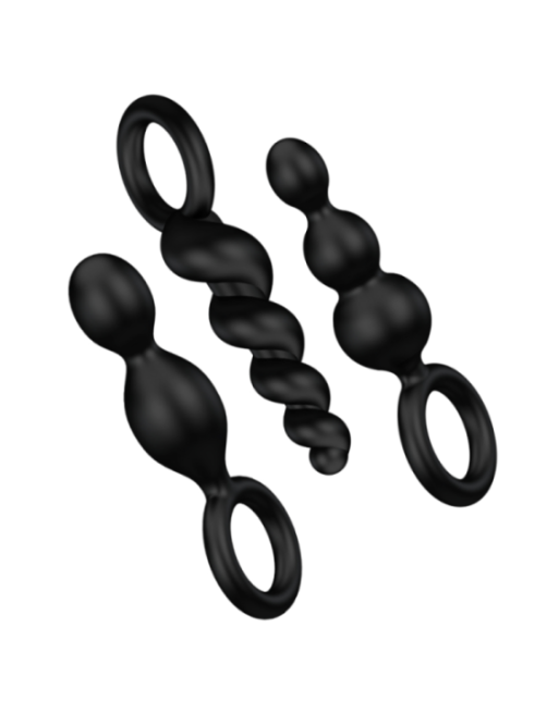 SATISFYER - SET 3 PZ TAPPI ANAL NERO