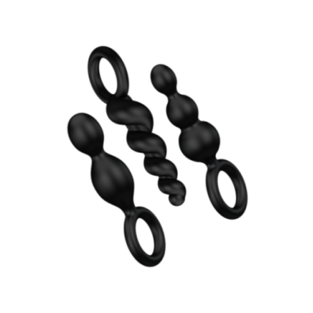 SATISFYER - SET 3 PZ TAPPI ANAL NERO