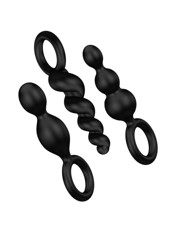 SATISFYER - SET 3 PZ TAPPI ANAL NERO