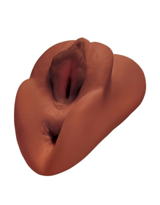 PDX PLUS - FIGA PERFETTA DOPPIO STROKER MASTURBATORE VAGINA E ANO MARRONE