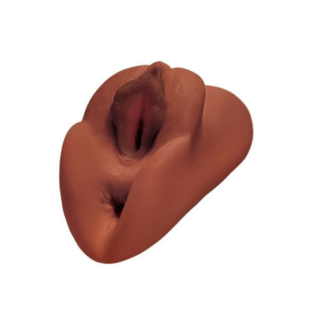 PDX PLUS - FIGA PERFETTA DOPPIO STROKER MASTURBATORE VAGINA E ANO MARRONE