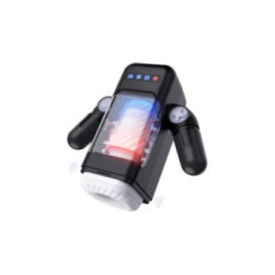 GAME CUP - MASTURBATORE A VIBRAZIONE SPINTA CON FUNZIONE RISCALDAMENTO E SUPPORTO MOBILE - NERO