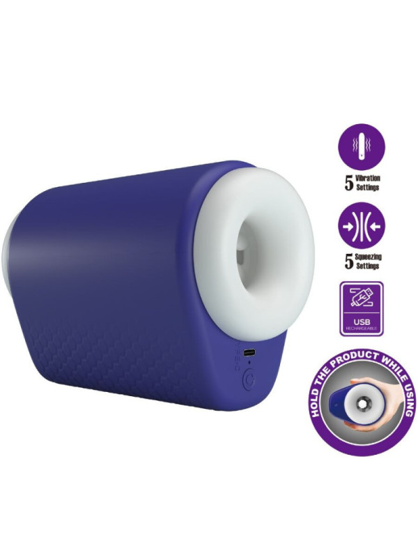 PRETTY LOVE - DJ LADY MASTURBATORE MASCHILE CON VIBRAZIONE 5 IMPOSTAZIONI VIOLA