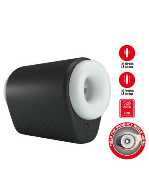 PRETTY LOVE - DJ GIRL MASTURBATORE MASCHILE CON VIBRAZIONE 5 IMPOSTAZIONI NEGRO