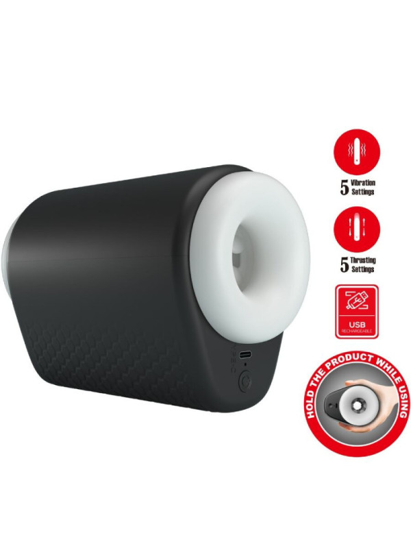 PRETTY LOVE - DJ GIRL MASTURBATORE MASCHILE CON VIBRAZIONE 5 IMPOSTAZIONI NEGRO