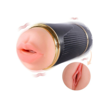 SHEQU - KAY DOPPIO MASTURBATORE CON DOPPIA BOCCA E VIBRAZIONE DELLA VAGINA