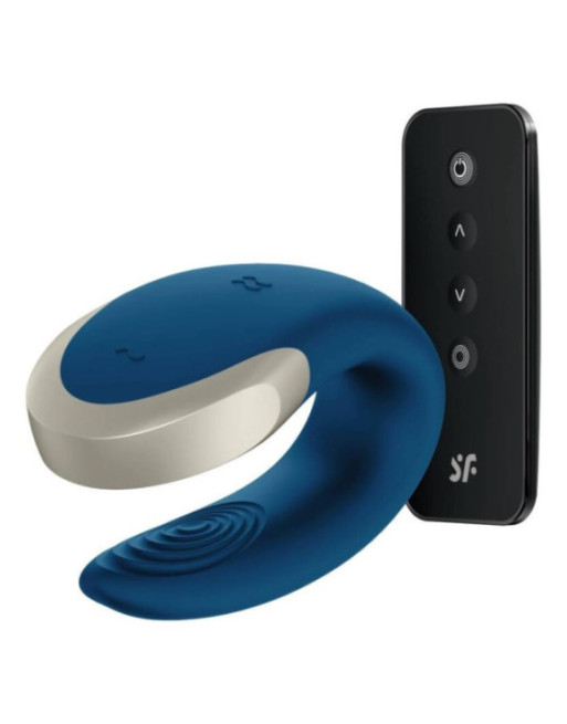 SATISFYER - VIBRATORE DOUBLE LOVE PARTNER DI LUSSO BLU