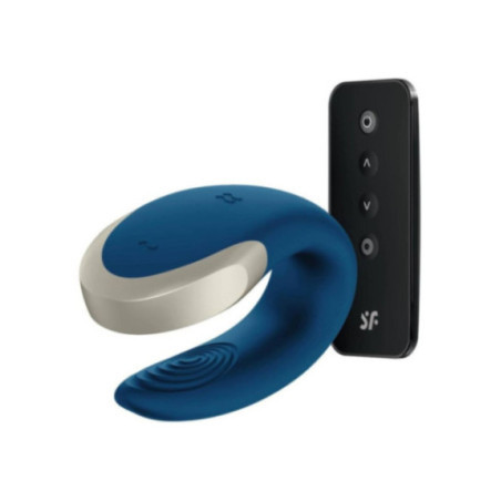 SATISFYER - VIBRATORE DOUBLE LOVE PARTNER DI LUSSO BLU