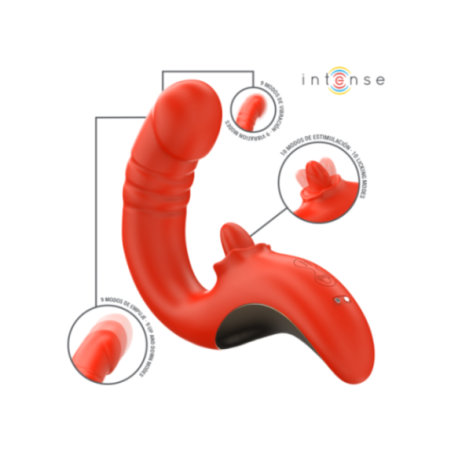 INTENSE - PAULINA VIBRATORE E STIMOLATORE A FORMA DI U ROSSO