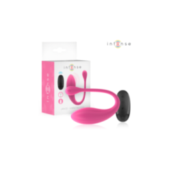 INTENSE - JANICE U VIBRATORE DOPPIA STIMOLAZIONE 10 VIBRAZIONI ROSA TELECOMANDO