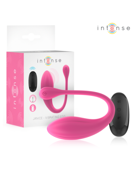 INTENSE - JANICE U VIBRATORE DOPPIA STIMOLAZIONE 10 VIBRAZIONI ROSA TELECOMANDO