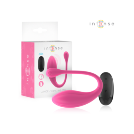 INTENSE - JANICE U VIBRATORE DOPPIA STIMOLAZIONE 10 VIBRAZIONI ROSA TELECOMANDO
