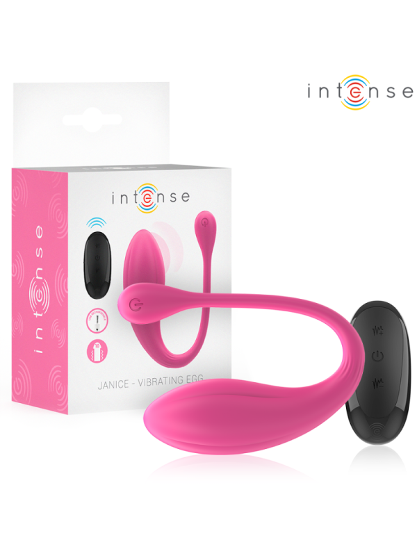 INTENSE - JANICE U VIBRATORE DOPPIA STIMOLAZIONE 10 VIBRAZIONI ROSA TELECOMANDO