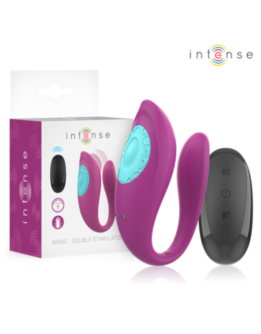 INTENSE - ANNIE VIBRATORE E STIMOLATORE A FORMA DI U TELECOMANDO VIOLA