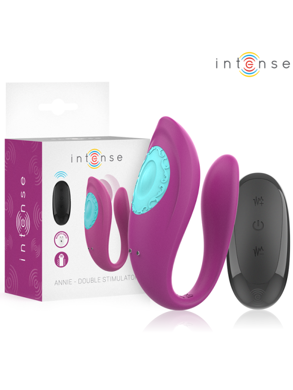 INTENSE - ANNIE VIBRATORE E STIMOLATORE A FORMA DI U TELECOMANDO VIOLA